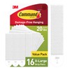 Command 20 lb X-Large Picture Hanging Strips, 16 Pairs White