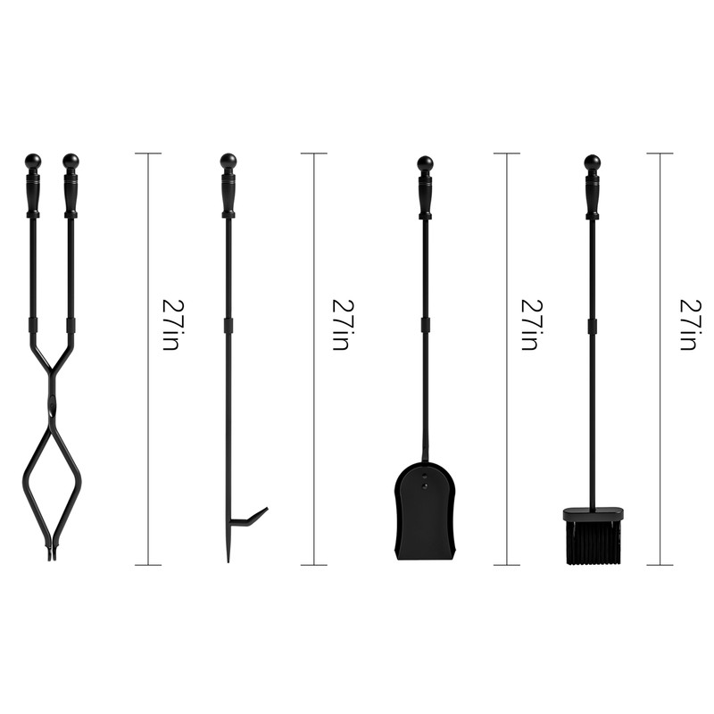 Fire Beauty Fireplace Tools, 5 Pieces Fireside Accessories Fire Kit