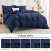 HYMOKEGE Navy Blue Twin Comforter Set Seersucker 5 Pieces, All