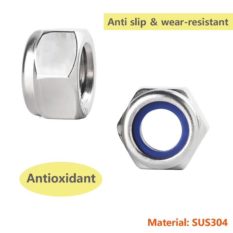 Ctyjia Pack of 20 304 Stainless Steel M8 Hex Nuts,