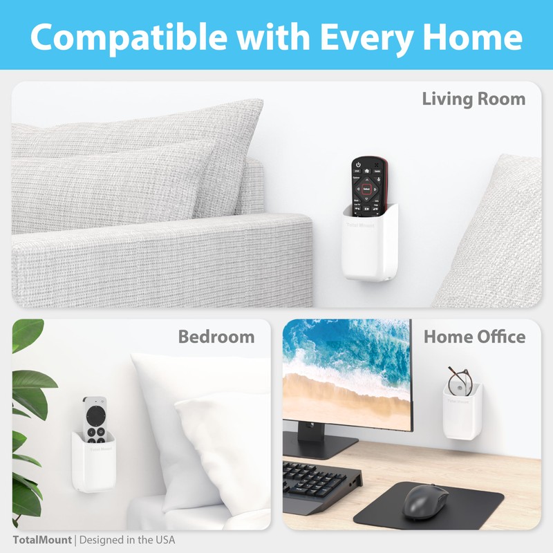 TotalMount Hole-Free Remote Holders – Eliminate Need to Drill Holes