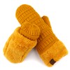 CC Exclusives Women Ribbed Knit Warm Winter Gloves Mittens(MT-25) (Mustard)