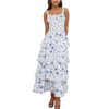Floral Boho Dress Women Square Neck Strapped Swing A Line