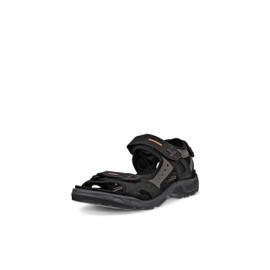 ECCO Men's Yucatan Sport Sandal, Black/Mole/Black Oil Nubuck, 10-10.5