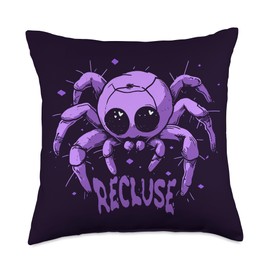 Recluse Pastel Goth Spider Shy Introvert Creepy Cute Kawaii Throw Pillow