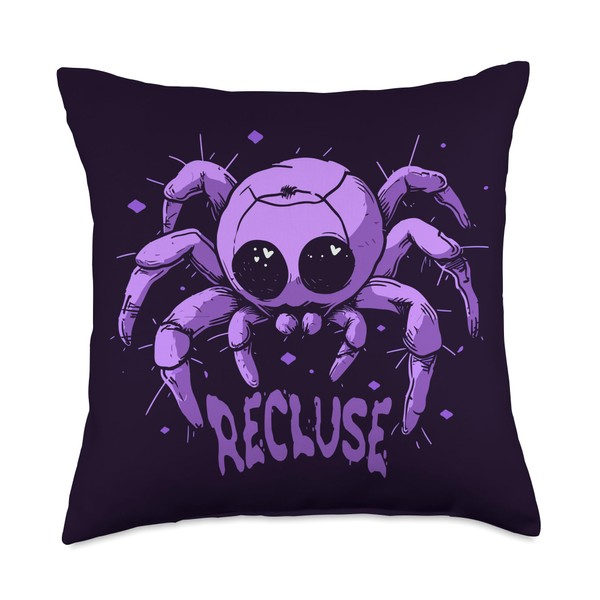 Recluse Pastel Goth Spider Shy Introvert Creepy Cute Kawaii Throw
