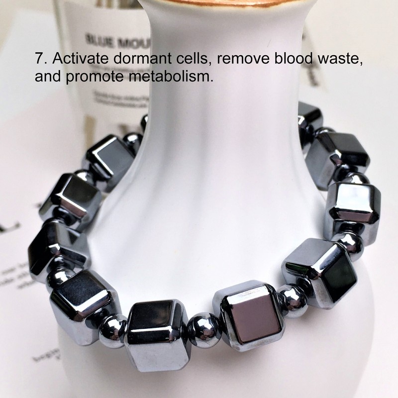 0.4in Terahertz Bracelet Rectangle Beads Good Thermal Conductivity Natural Terahertz