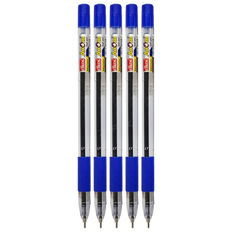 ELKOS Anom Ballpoint Pens, BLUE, 0.7mm Fine Point, Pack of