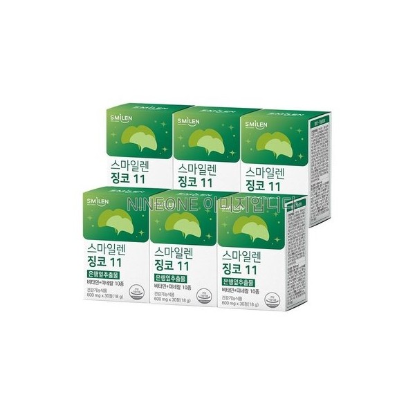스마일렌 징코 11 은행잎추출물 600MG 30정X6통 /MH