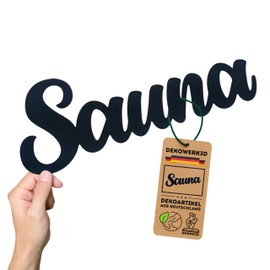 Sauna Türschild - Spa Deko Schild - Wellness Schild - Tür oder Wand - Wanddeko - Wichtel Geschenk - Sauna Welt - Saunazubehör - Wellness Deko - Saunafass Dekoration - Wandsticker aus Kunststoff (L)