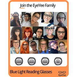 Blue Light Reading Glasses Round Frame Spring Hinge Block UV Reduce Digital Eye Strain Comfortable Fit