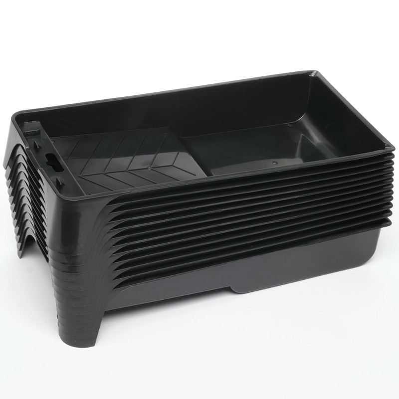 Juvale 4-Inch Paint Tray Pan - 12-Pack Black Spill-Resistant &