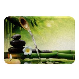 Zen Non Slip Bath Mat Zen Stones Shaggy Absorbent Floor Mat for Meditation Tranquil Nature Artwork Microfiber Bathroom Rugs Zen Spiritual Nature Bathroom Floor Indoor Doormat Room Decor 16"x24"