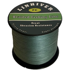 LinHiver Braided Fishing Line, Strong Power, Great Abrasion Resistance, Thin Diameter, No Stretch, Low Memory and High Sensitivity (547Yds, 10LB)