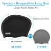 Aegend Swim Caps for Long Hair (2 Pack), Black Pink