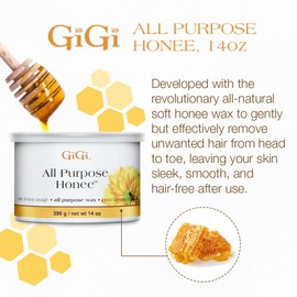 GiGi GiGi All Purpose Honee Hair Removal Soft Wax for All Skin and Hair Types, 14 oz