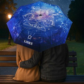 ECOBRELLA Collapsible Compact Umbrella-Auto Open Close Waterproof umbrellas for rains-Unique Constellation Pattern Umbrellas