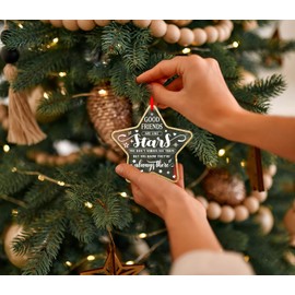 D4DREAM Good Friends are Like Stars Christmas Ornaments Best Friend Ornaments for Christmas Tree Decorations Gifts for Friends Female Women Girls Sisters