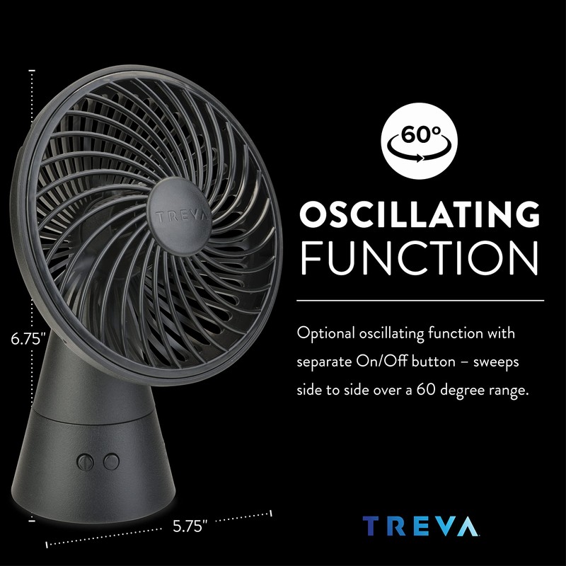 O2COOL Rechargeable Fan 5" H