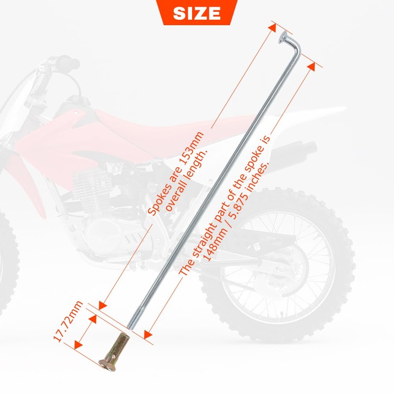 Motoparty Rear Wheel Spoke for Honda XR100R CRF100F Replacement for