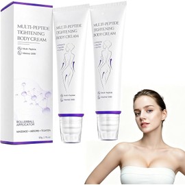 Multi-Peptide Massaging Body Roller Cream, Hydrating Firming Lifting Body Cream with Natural Ingredients, Evens Skin Tone, Supports Smooth & Youthful-Looking Skin, Suitable for All Skin Types (2 Pcs)