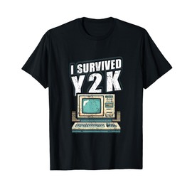 Aesthetic Retro I Survived Y2K Computer Year 2000 Survivor T-Shirt