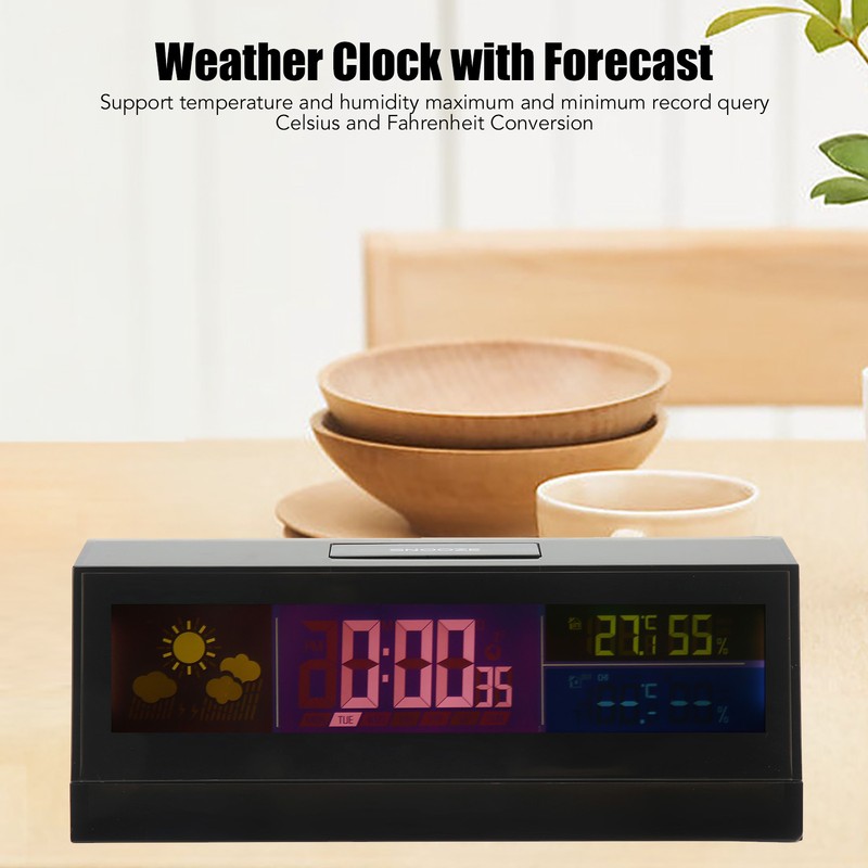 Electronic Weather Clock Digital Weather Forecast Monitor with Calendar Display