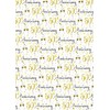2 Sheets 50th Wedding Anniversary Wrapping Paper Champagne Glass Design