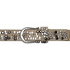 Caspar GU223 Women's Vintage Rivet Belt - beige, size: 95