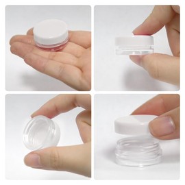 (150 Pieces Jars + Lid) Beauticom 3G/3ML Round Clear Jars with White Screw Cap Lids for Scrubs, Oils, Toner, Salves, Creams, Lotions, Makeup Samples, Lip Balms - BPA Free