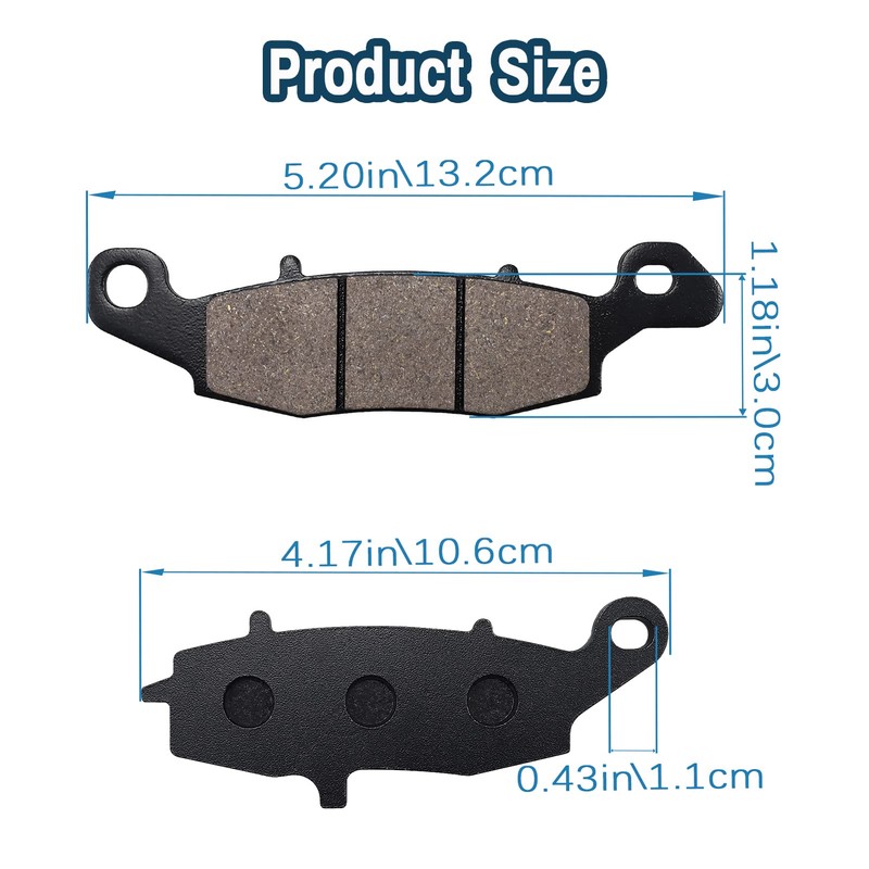 Yerbay Brake Pads Front/Rear Kit for Kawasaki VN900 Vulcan Classic