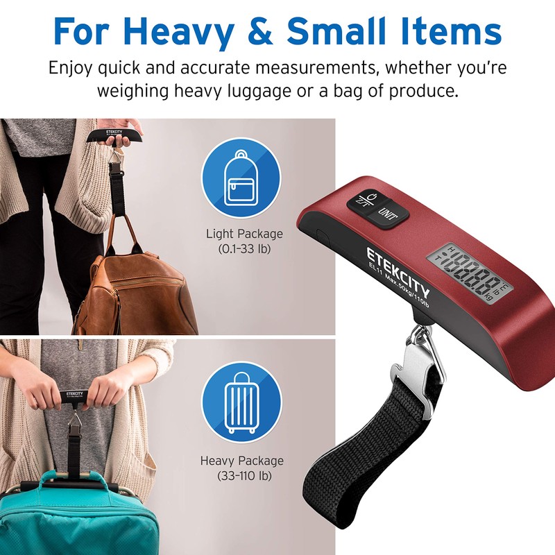 Etekcity Luggage Scale, Digital Weight Scales for Travel Accessories Essentials