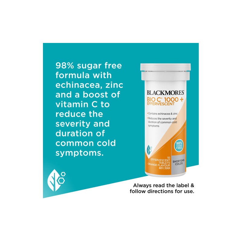 Blackmores Bio C 1000mg Echinacea + Zinc Vitamin C Effervescent