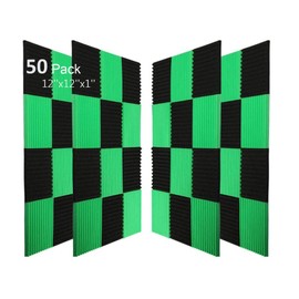 HWLIYUTAI 52 Pack Acoustic Panels 1 X 12 X 12 Inches - Studio Foam Wedges High Density Panel Soundproof Foam for Walls - Home Office