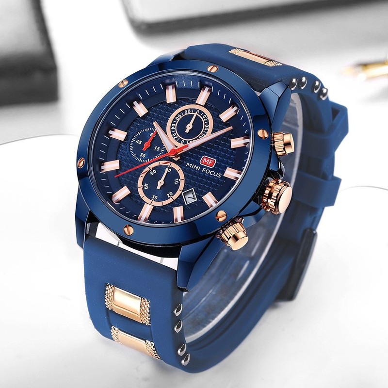 Minifocus 미니포커스 남성 러버메탈밴드 손목시계 MF0089G Minifocus Men's Rubber Metal