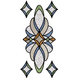 InHome NH2424: Blue Meridan Stained Glass Decal 17. 35 x 9 inches