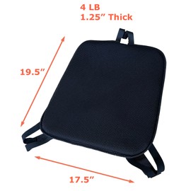 Tektrum Full Lumbar All Gel Orthopedic Back Cushion for Home/Office Chair, Car Seat - Entire Back Support - Best for Back Pain, Sciatica, Tailbone Pain, Improve Posture - Black (TD-GS1514-BLK)