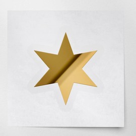 Decal Stickers of Six Pointed Star Silhouette (Metallic Gold) (Set of 2) Luxury Weatherproof Vinyl Decal Stickers for Laptop Desktop Smartphone Car Dirt Bike Wall Room Mason ANDstic012155GO03.24.22