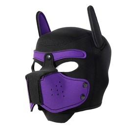 QUYUWOWO Neoprene Puppy Face Muzzle Dog Removable Full Face Pup Hood Mask