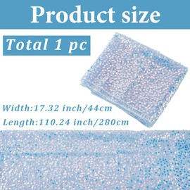 GORGECRAFT Mermaid Sequin Table Cloth 280 x 44cm Iridescent Glitter Table Runners Rectangle Sparkly Sequins Tablecloth for Party Birthday Wedding Shower Holiday Celebration Decor Light Sky Blue