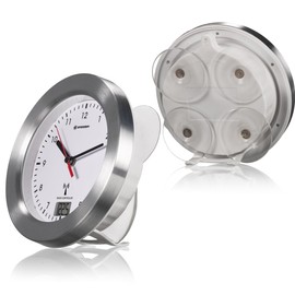 Bresser 8020114 Radio Controlled Clock "MyTime Bath" with Temperature Display - White
