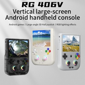 RG406V Retro Handheld Game Console, Android 13 OS Built-in 128G TF Card Retro Video Games Consoles 4.0 Inch IPS Screen Portable Pocket Video Player Games (Gray)