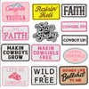 13PCS Funny Iron On Patches Western Style Embroidered Slogan Phrases