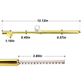 MEANLIN MEASURE 2Pcs Gold Double Straight Type Tire Pressure Gauge，Dual Head Air Pressure Gauge，Pressure Range 10-150 Psi(Suitable for Trucks, etc.)