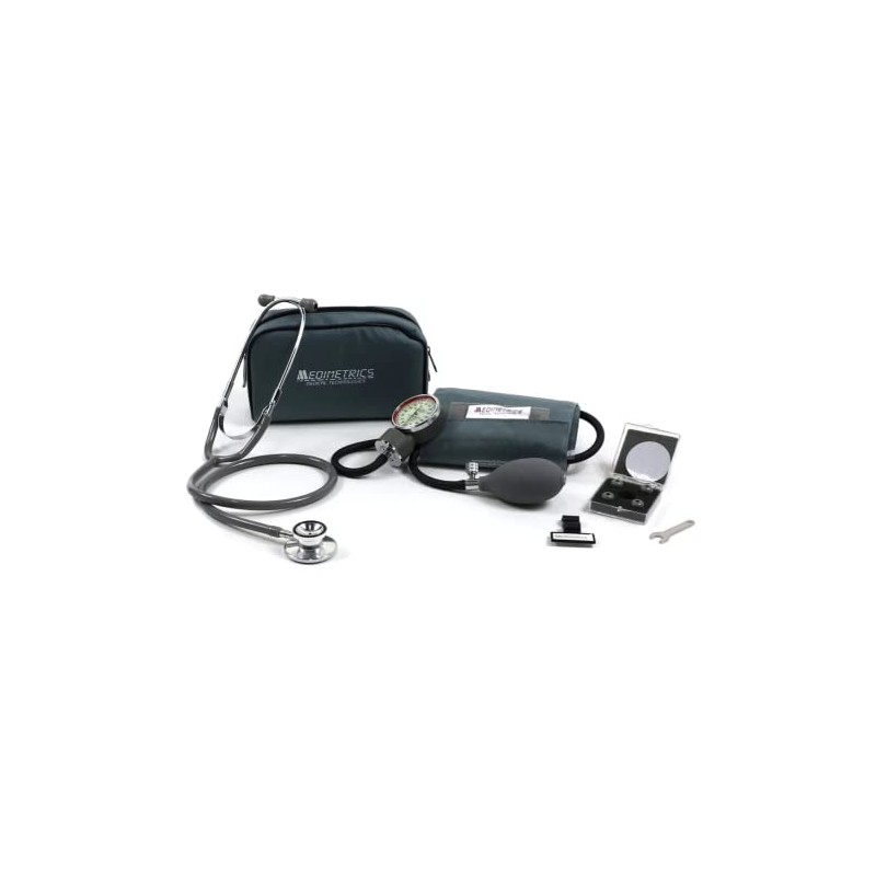 Kit Baumanómetro Aneroide + Estetoscopio Dúplex De Lujo (Gris)