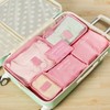 6-Piece Polyester Travel Packing Bags for Clothing – Zippered Suitcase