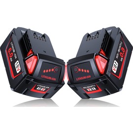 LONG FIT 2 Pack | 18 Volt Battery 6.0Ah, Compatible with M-18 Battery Charger and 18V Cordless Power Tools (48-11-1860)