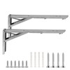 Fatiya 2 Pack Stainless Steel Folding Shelf Brackets, 12 Inch