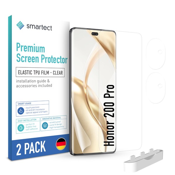 smartect TPU Screen Protector [2 + 2 Pieces] Compatible with