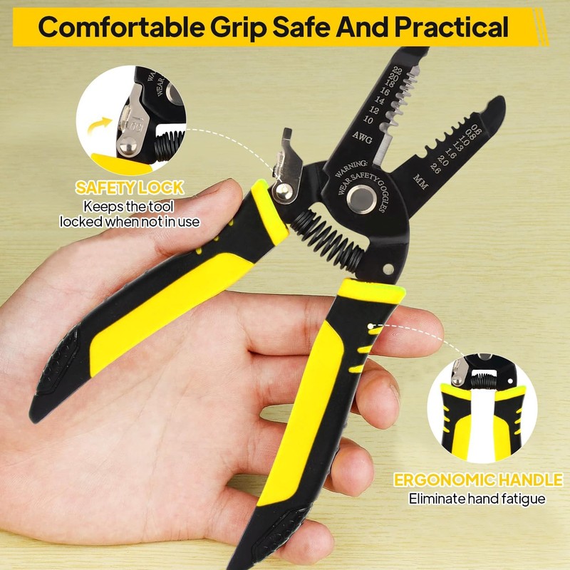 Wire Stripper, Automatic Wire Stripper, 10-22 Awg Multi Gauge Wire